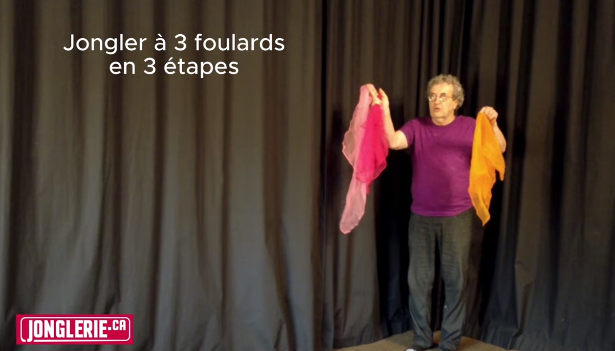 Progression pour jongler à 3 foulards